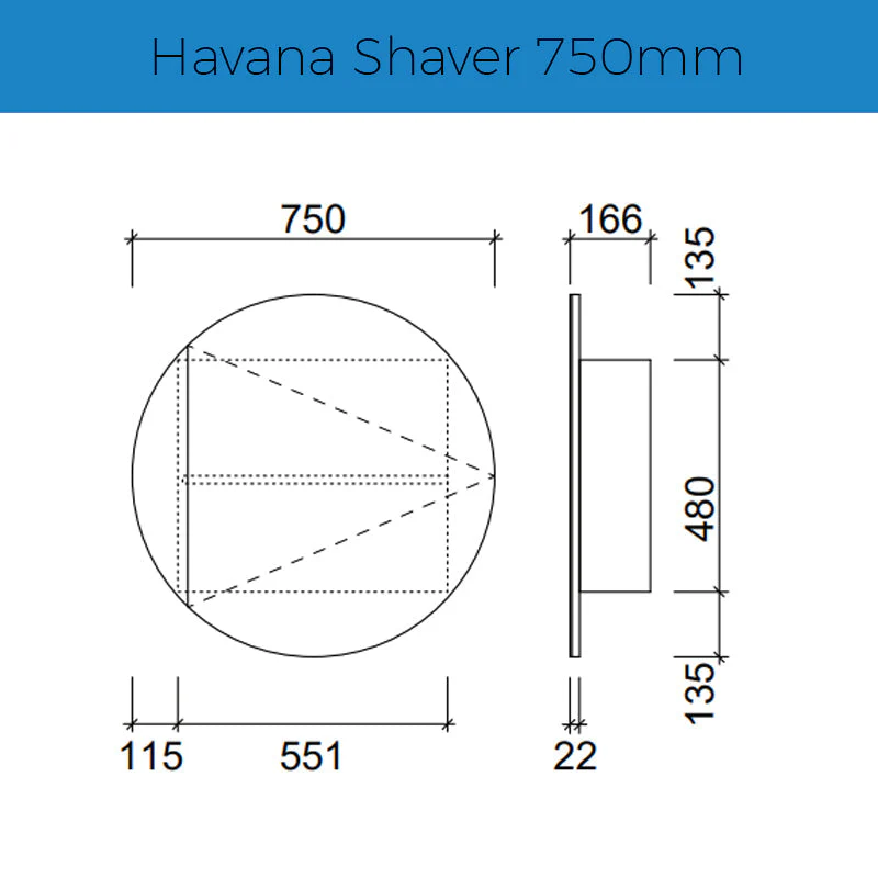 Timberline Havana Shaving Cabinet - Image 6