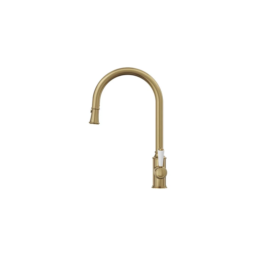 Linsol Tommy S2 Pull Out Sink Mixer - Brushed Brass - Image 3
