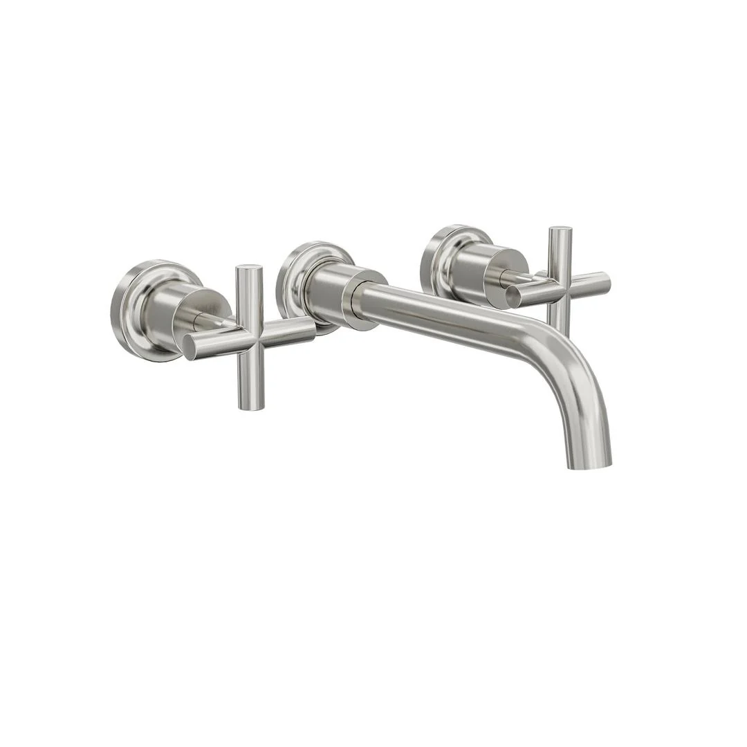 Linsol Tre Cross Handle Bath Set - Brushed Nickel - Image 2
