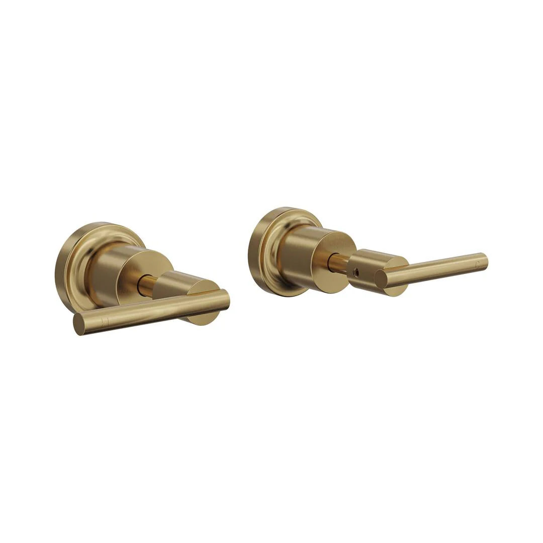 Linsol Tre Lever Handle Wall Top Assemblies - Brushed Brass - Image 2