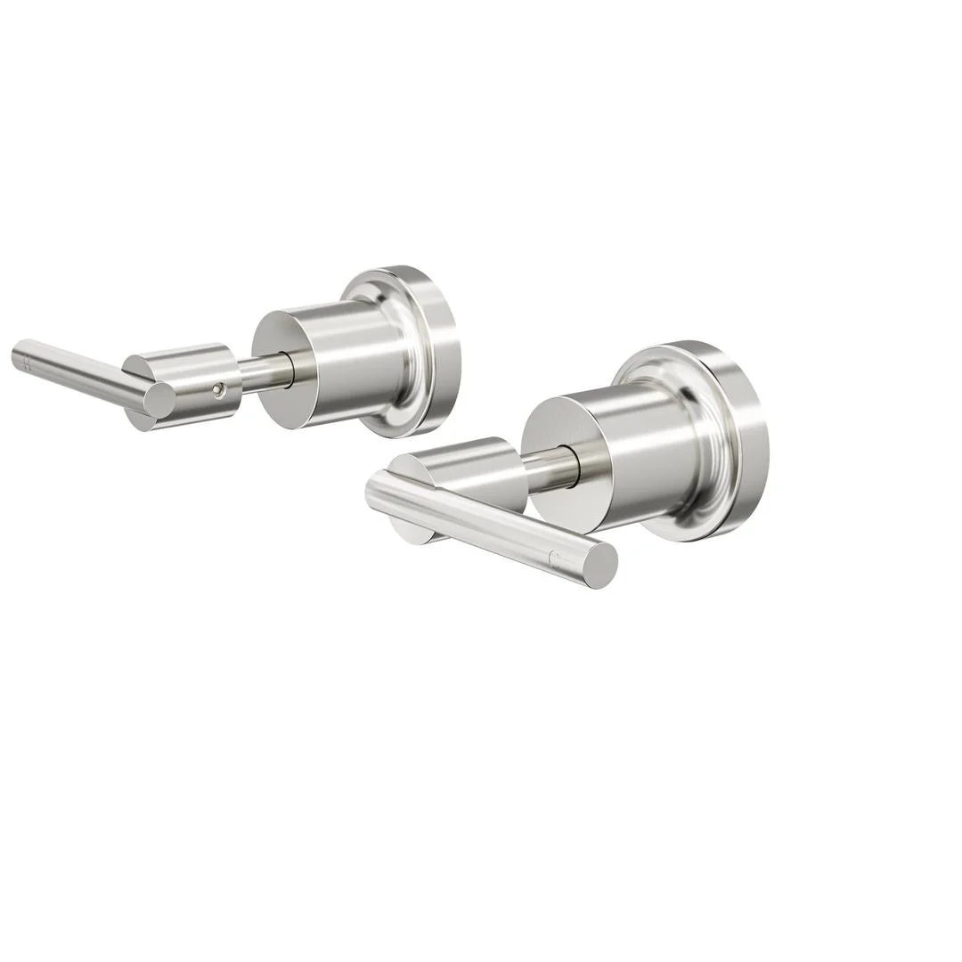 Linsol Tre Lever Handle Wall Top Assemblies - Brushed Nickel