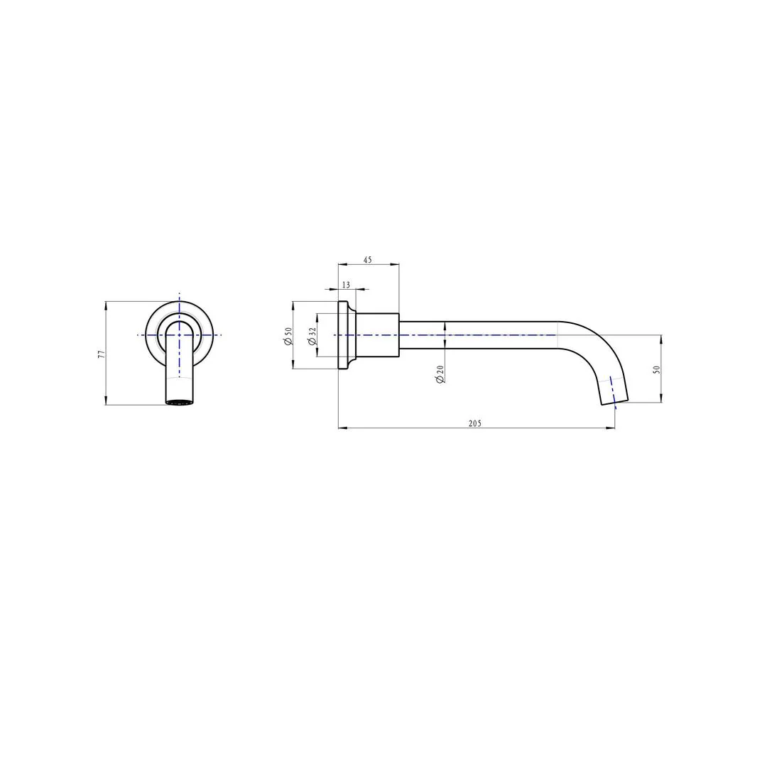 Linsol Tre Wall Mount Bath Spout - Gunmetal - Image 3