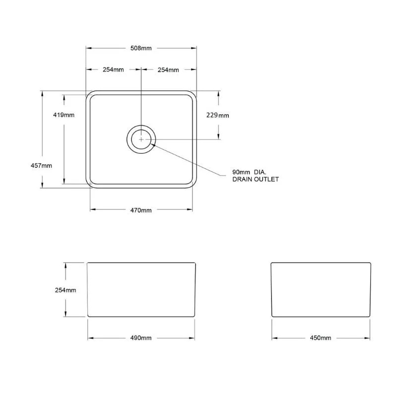 Turner Hastings Novi 500mm Fireclay Butler Sink - White Gloss - Image 10