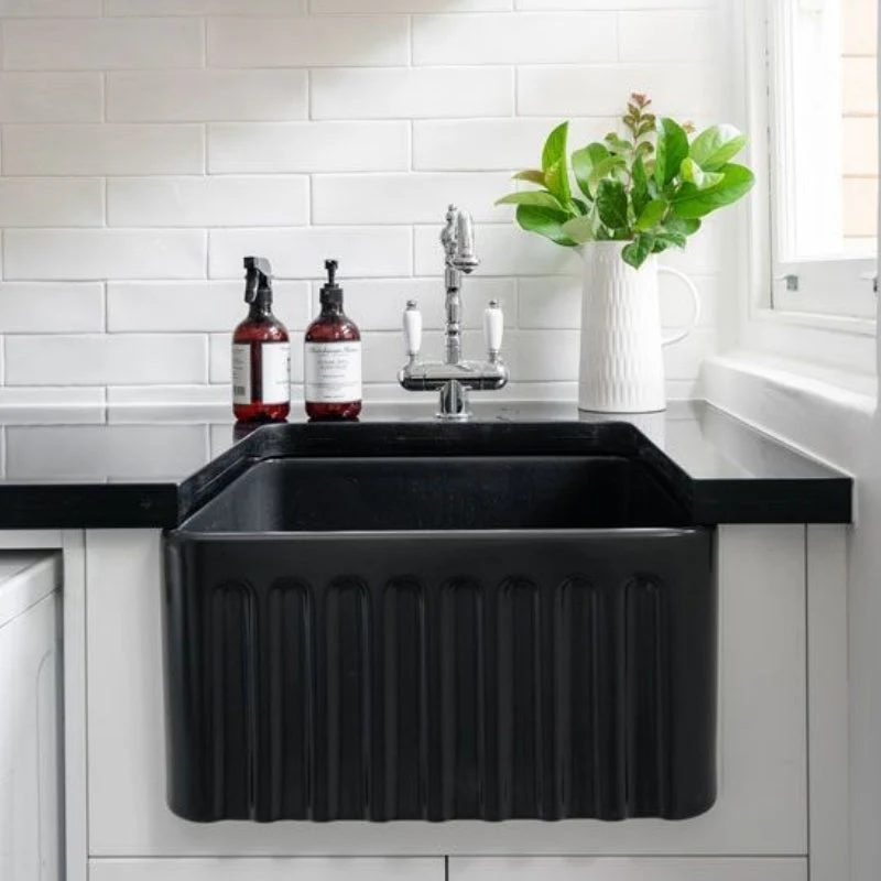 Turner Hastings Novi 500mm Fireclay Butler Sink - Black Matte - Image 3