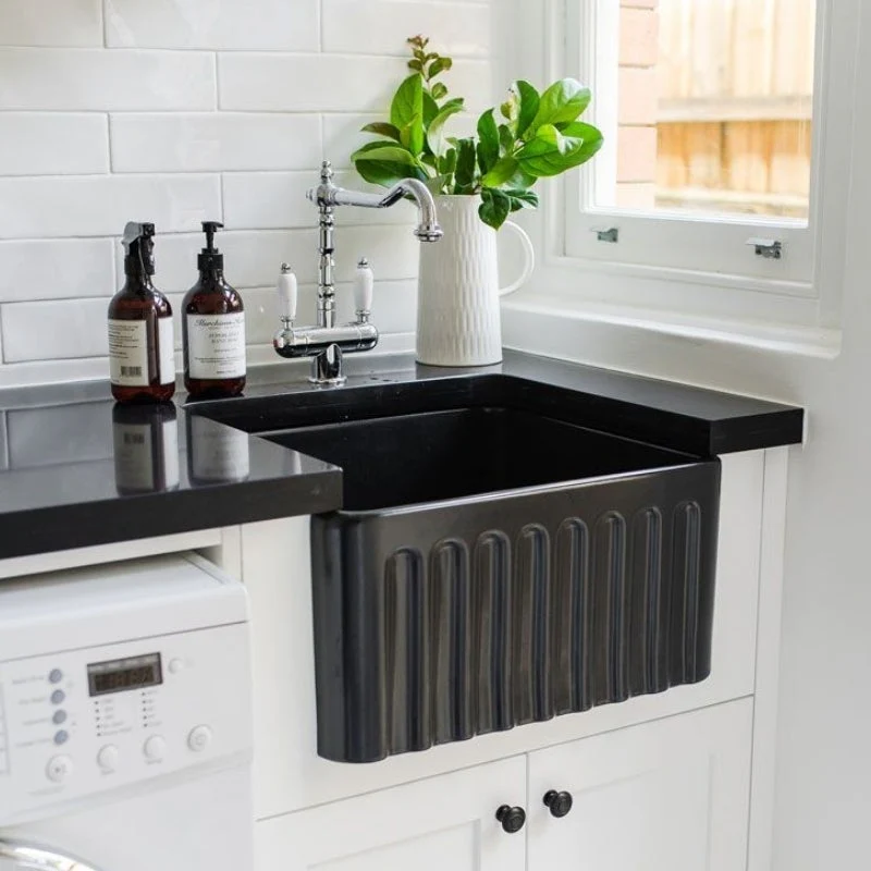 Turner Hastings Novi 500mm Fireclay Butler Sink - Black Matte - Image 4