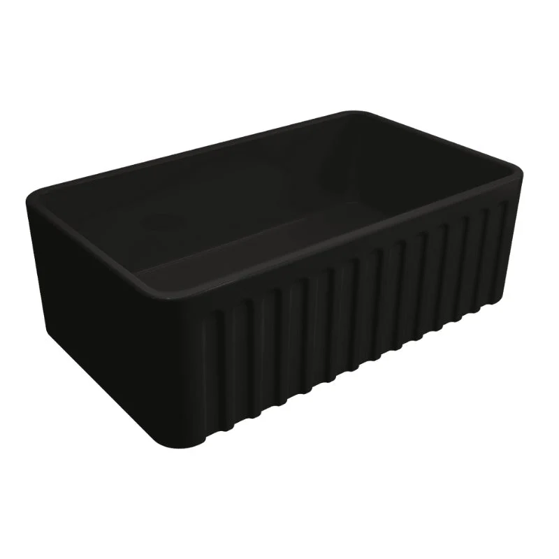 Turner Hastings Novi 750mm Fireclay Butler Sink - Black Matte - Image 2