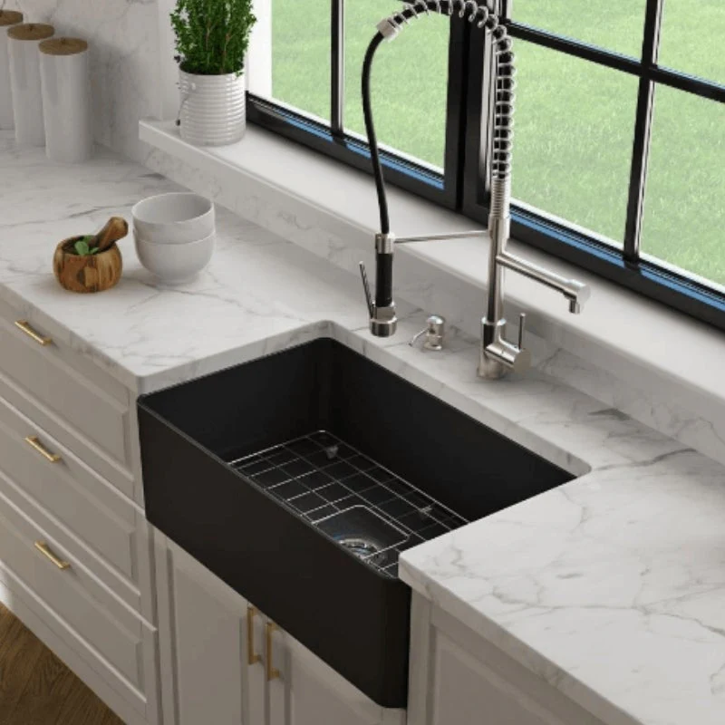 Turner Hastings Novi 750mm Fireclay Butler Sink - Black Matte - Image 3