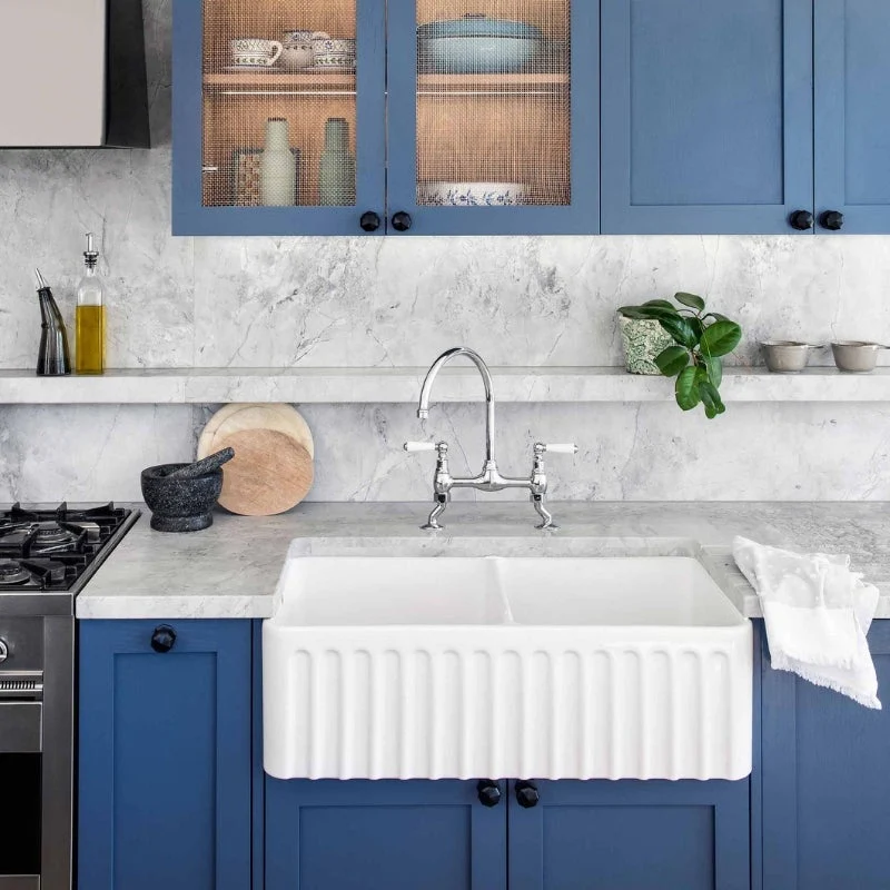 Turner Hastings Novi 850mm Fireclay Butler Sink - White Gloss - Image 3