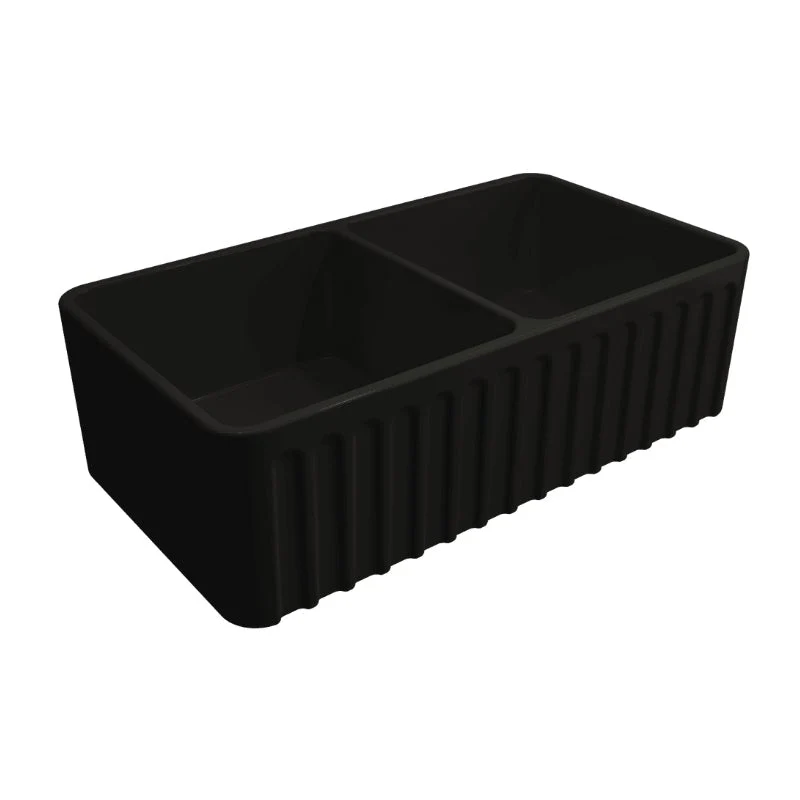 Turner Hastings Novi 850mm Fireclay Butler Sink - Black Matte - Image 2