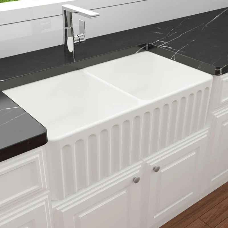 Turner Hastings Novi 850mm Fireclay Butler Sink - White Matte - Image 3