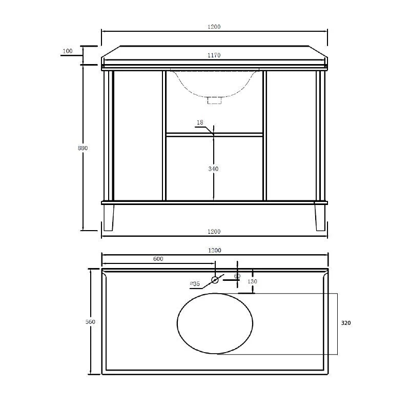 Turner Hastings Coventry 1200mm White Vanity With Marble Top & Under Counter Basin - Image 3