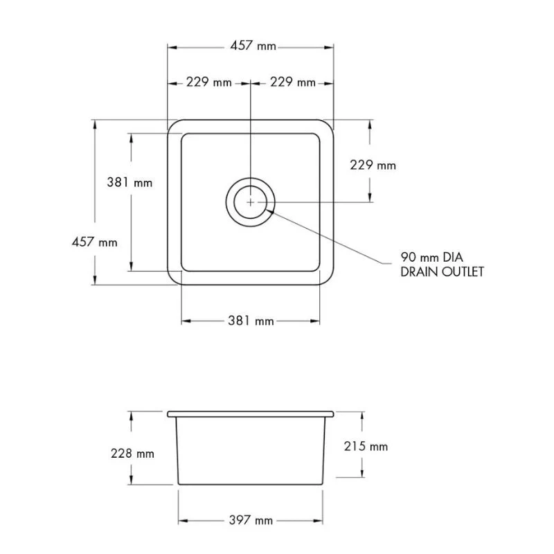 Turner Hastings Cuisine 460mm Inset / Undermount Fireclay Sink - Image 10