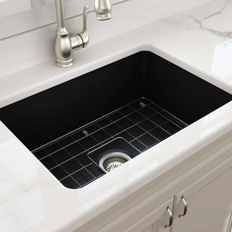 Turner Hastings Cuisine 680mm Inset / Undermount Fireclay Sink - Black Matte - Image 2
