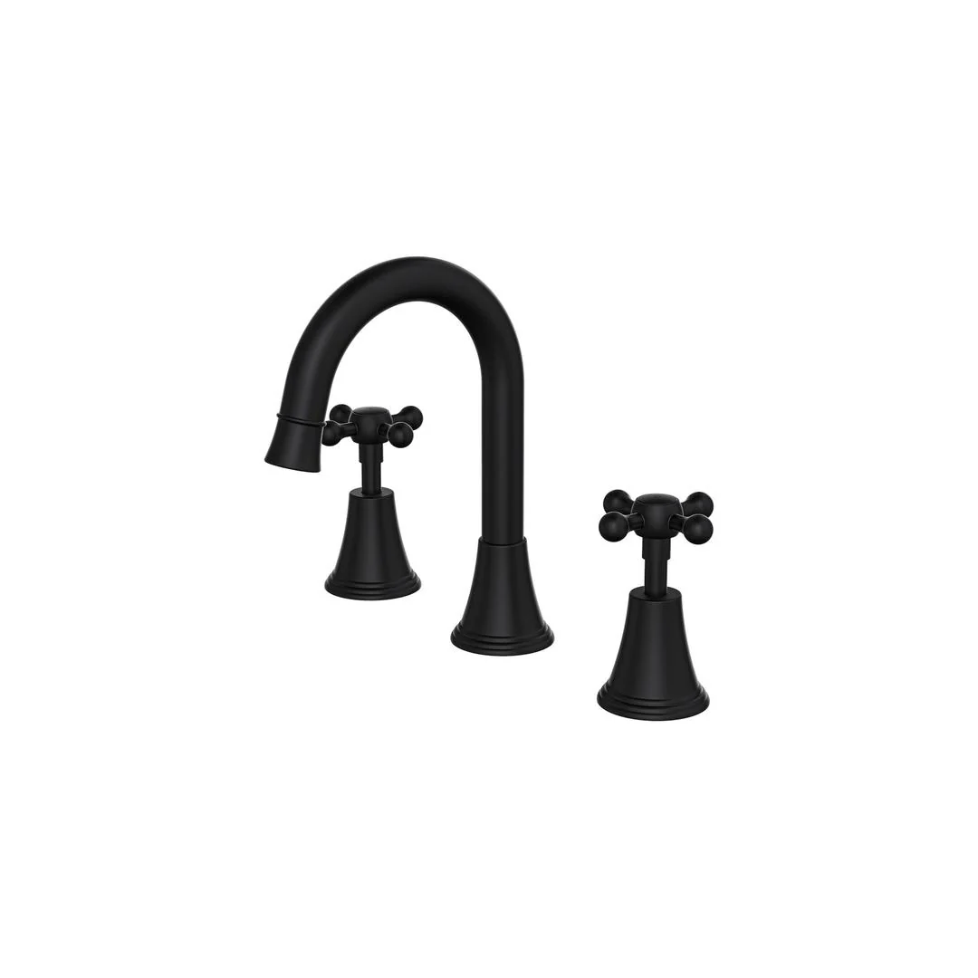 Linsol Vintage Cross Handle Basin Set -  Matte Black