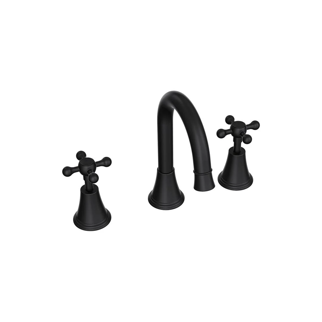 Linsol Vintage Cross Handle Basin Set -  Matte Black - Image 2