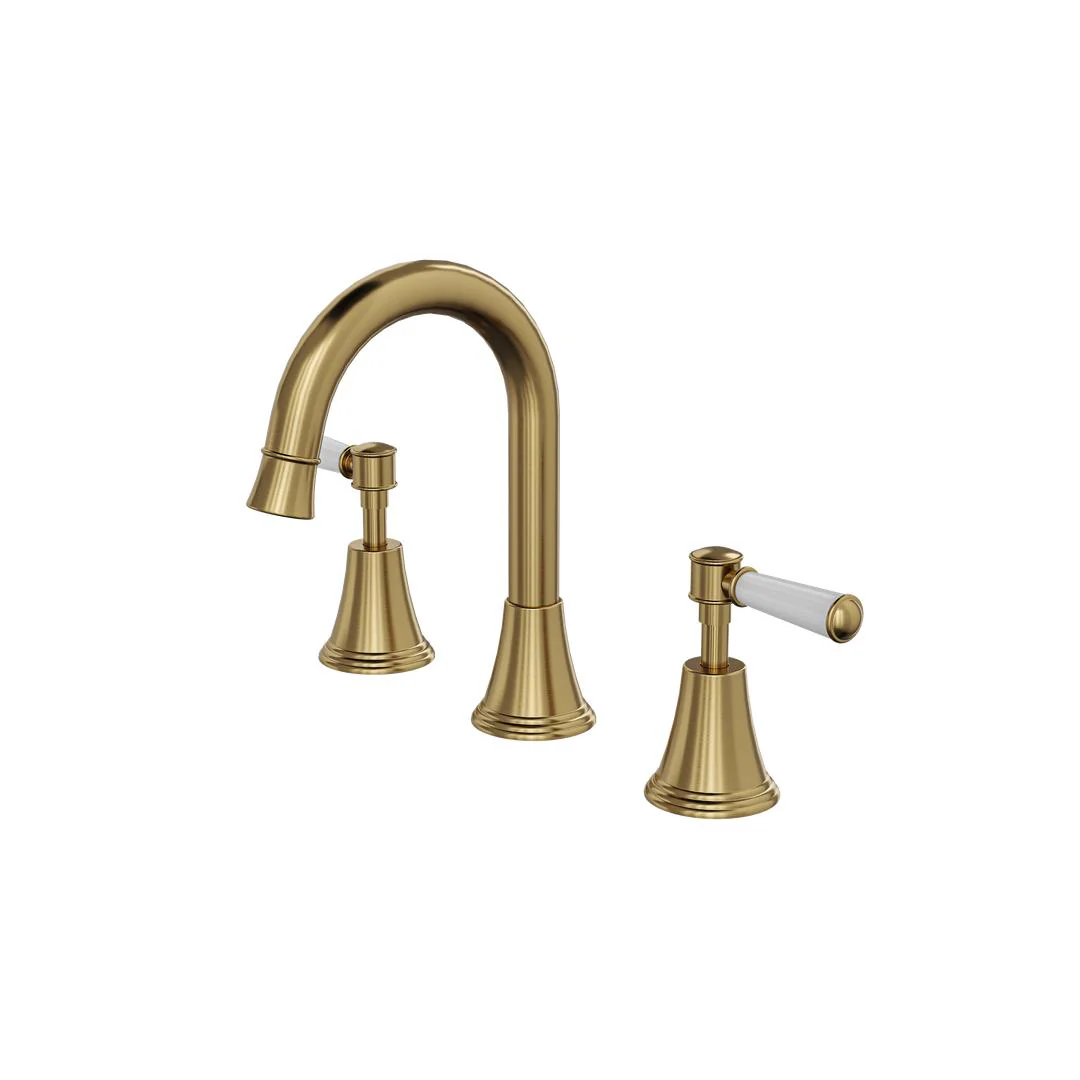 Linsol Vintage Lever Handle Basin Set - Brushed Brass