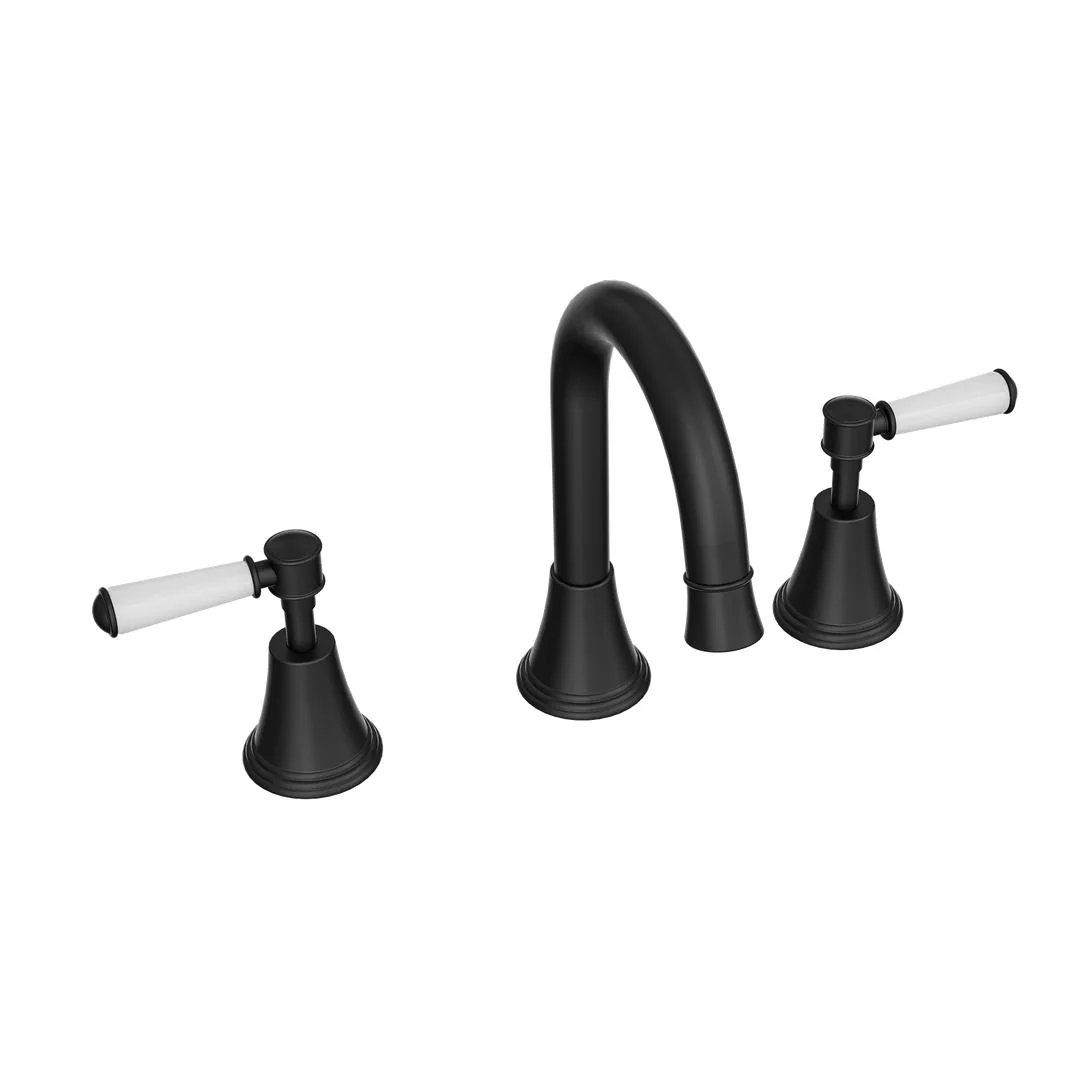 Linsol Vintage Lever Handle Basin Set - Matte Black - Image 2