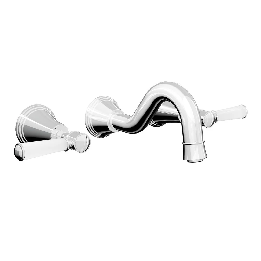 Linsol Vintage Lever Handle Bath Set - Chrome - Image 2