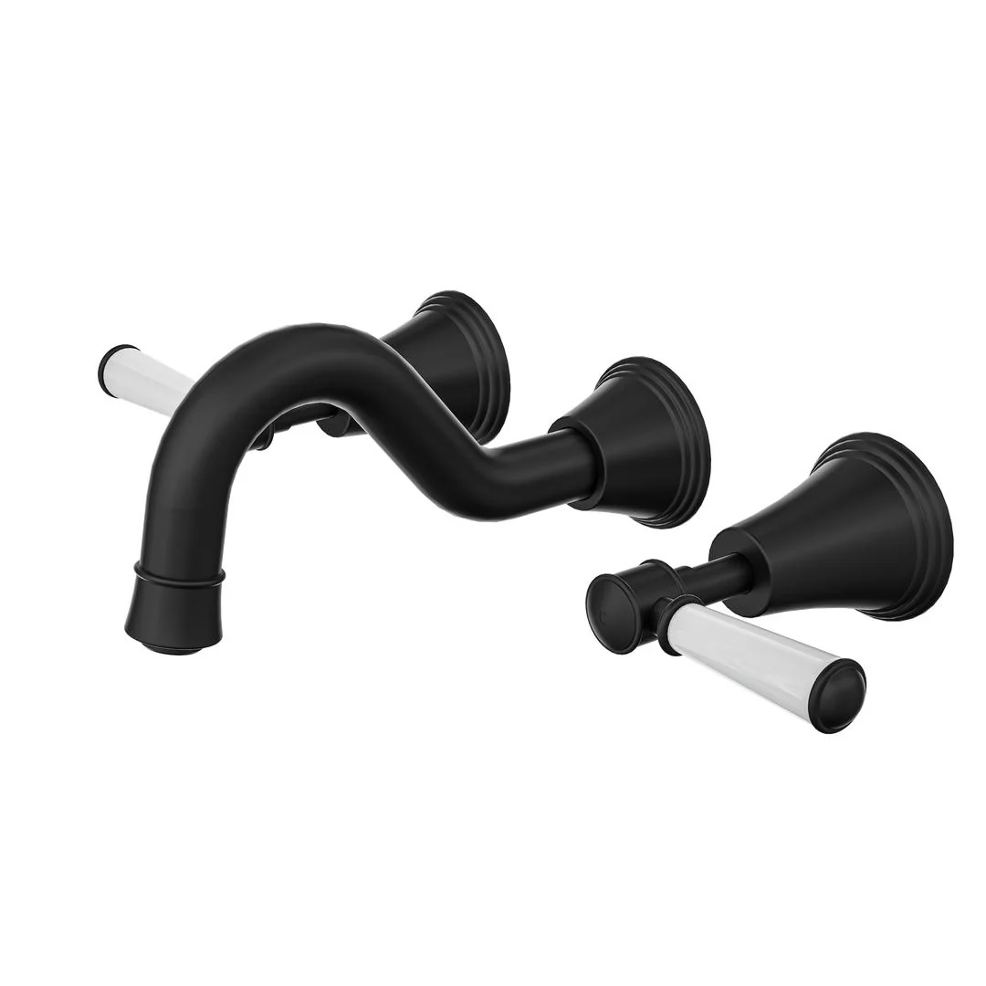 Linsol Vintage Lever Handle Bath Set - Matte Black