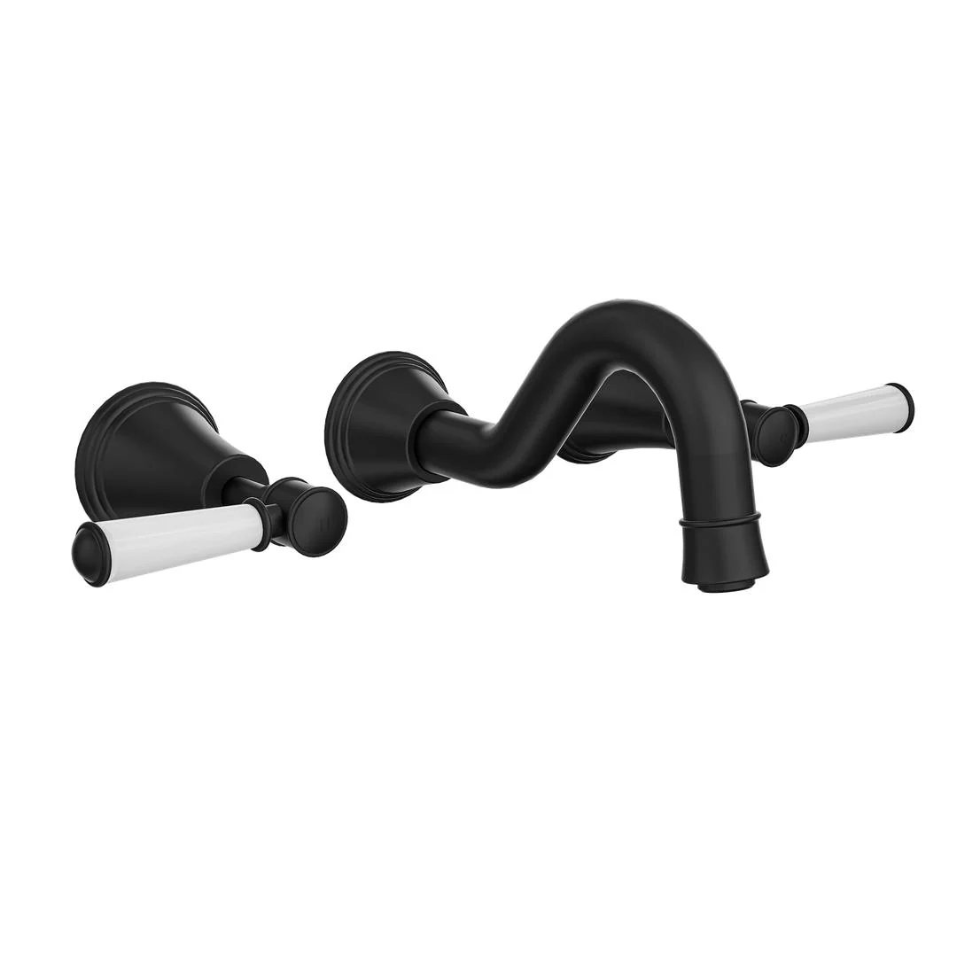 Linsol Vintage Lever Handle Bath Set - Matte Black - Image 2