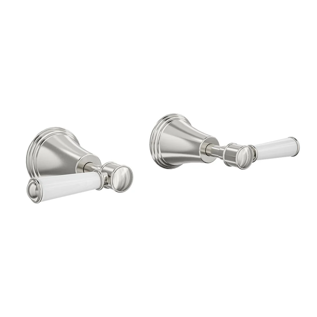 Linsol Vintage Lever Handle Wall Top Assemblies -  Brushed Nickel - Image 2