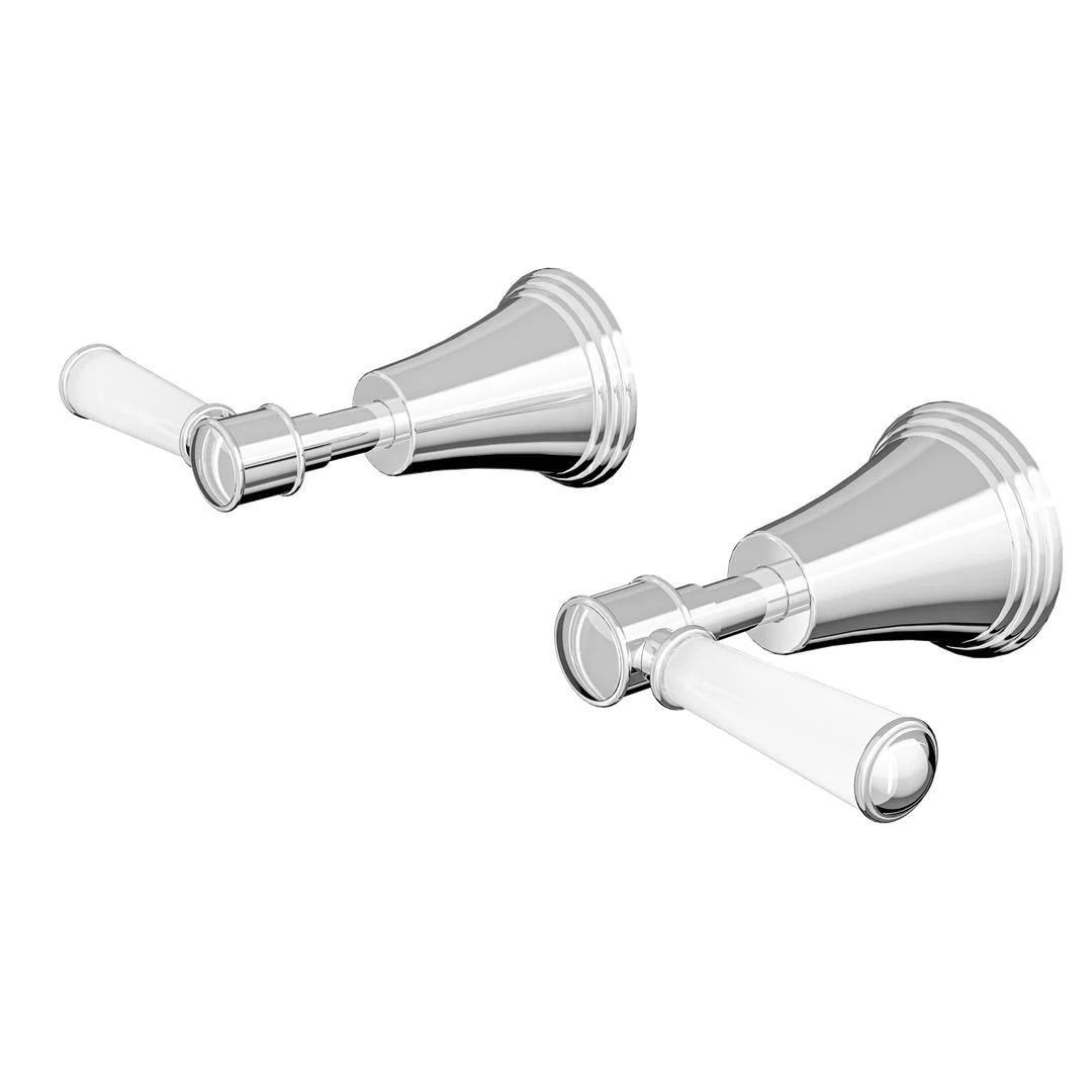 Linsol Vintage Lever Handle Wall Top Assemblies - Chrome