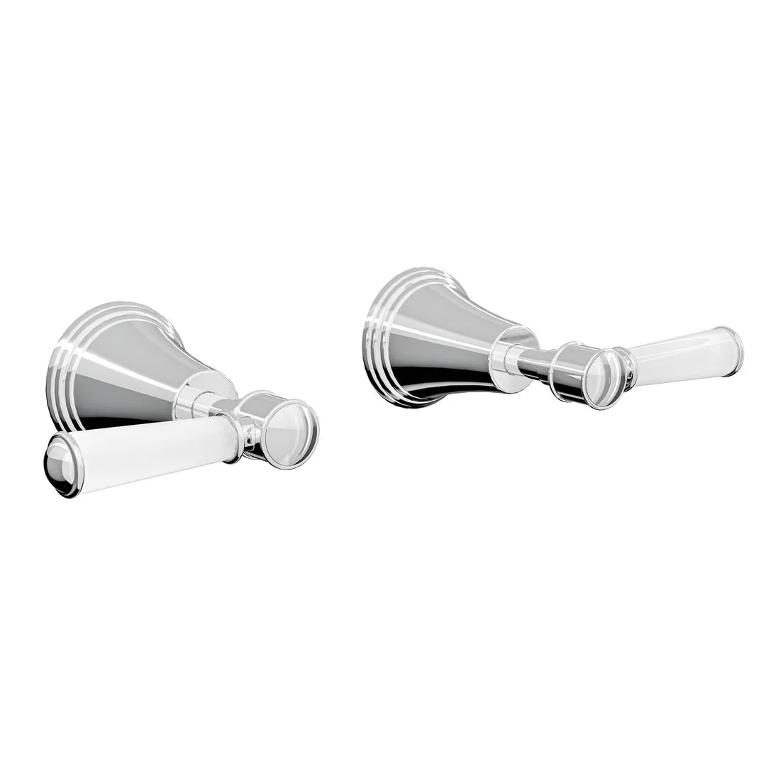 Linsol Vintage Lever Handle Wall Top Assemblies - Chrome - Image 2