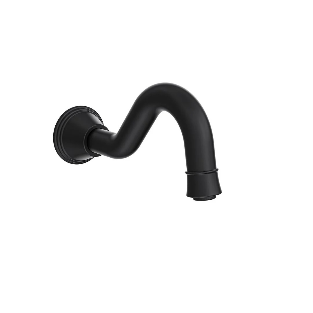 Linsol Vintage Wall Mount Bath Spout - Matte Black - Image 2