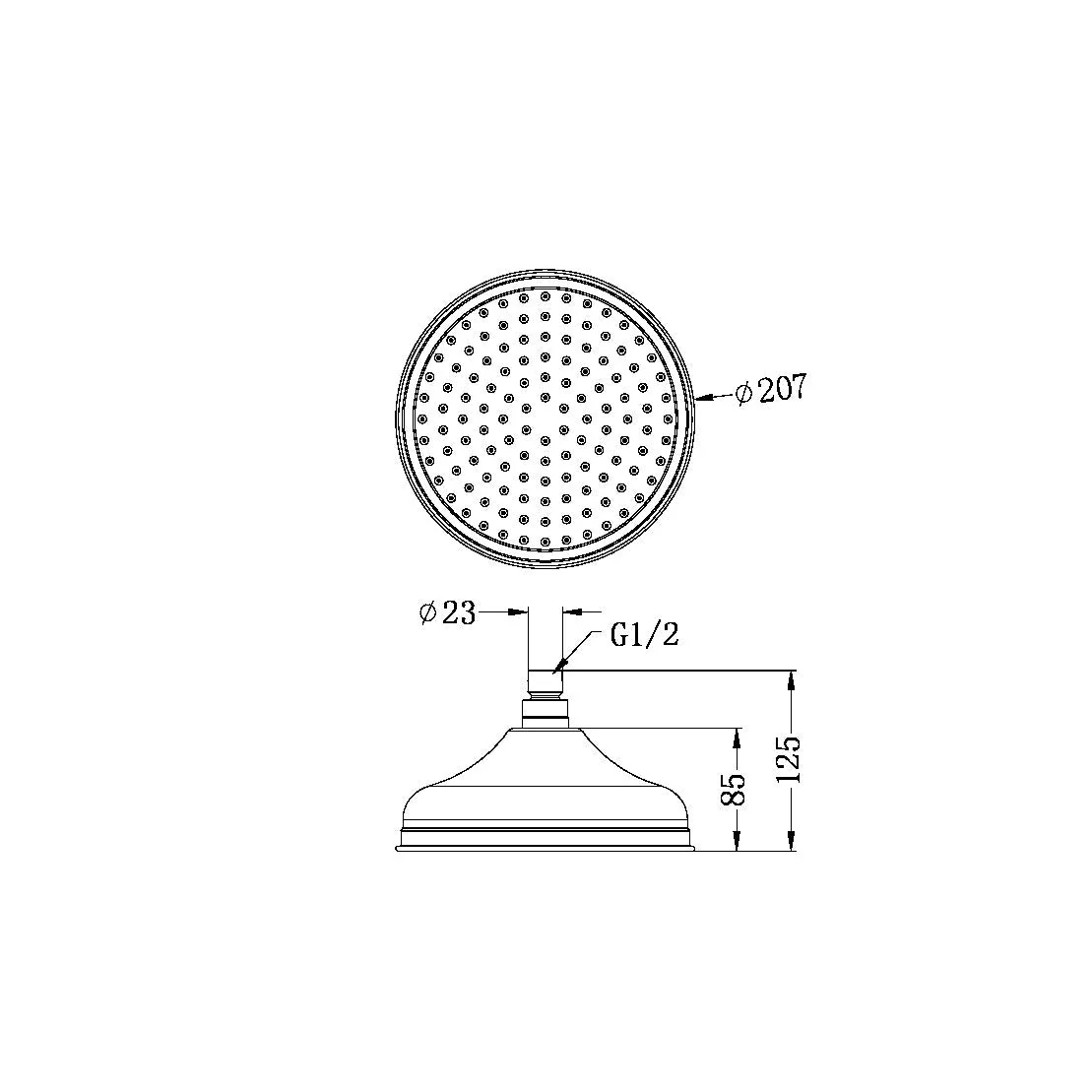 Nero York 200mm Shower Head - Black Matte - Image 4