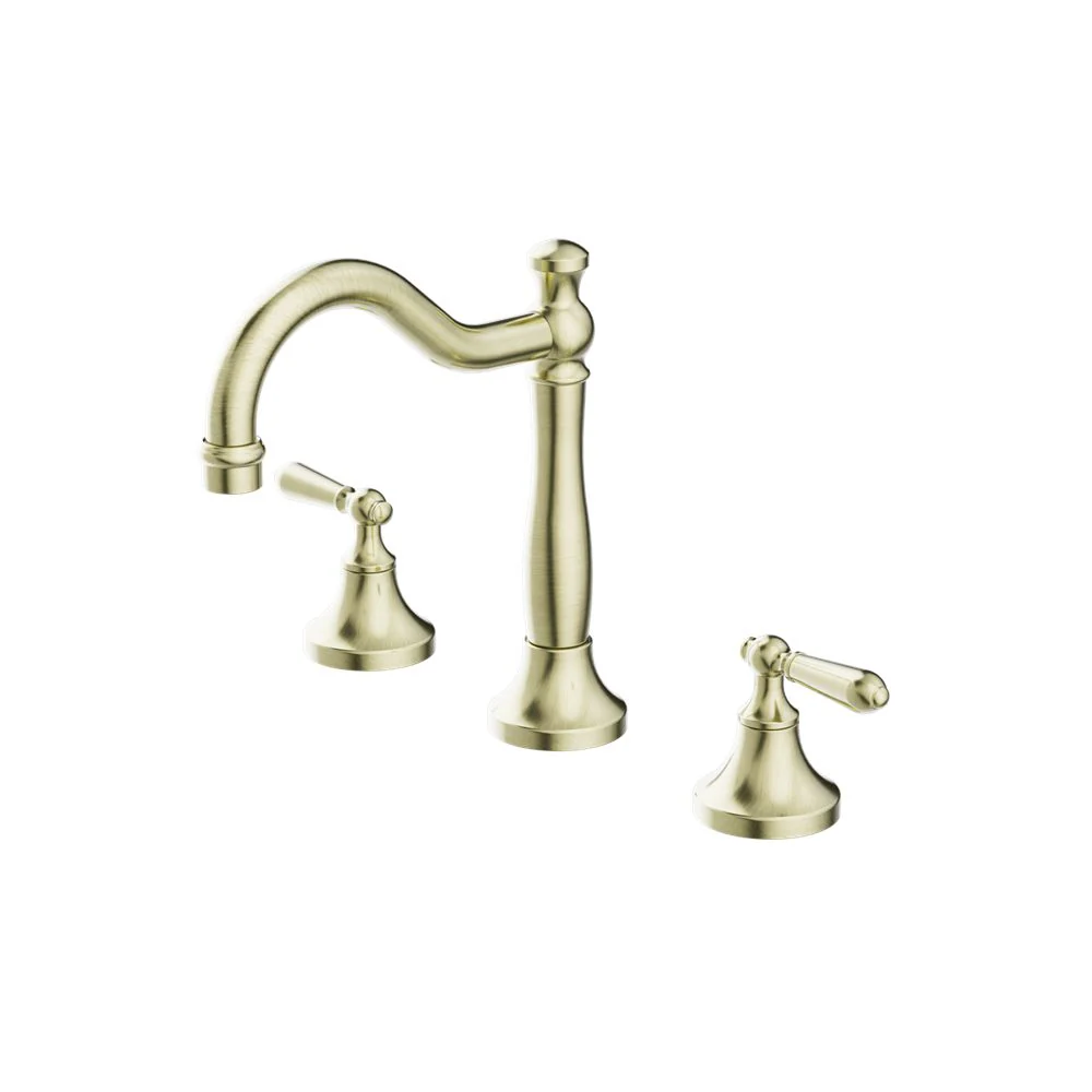 Nero York Basin Set With Metal Lever - Aged Brass