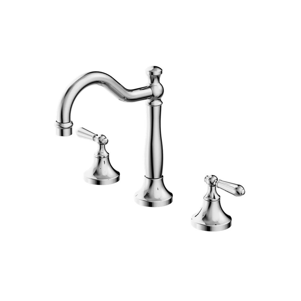Nero York Basin Set With Metal Lever - Chrome
