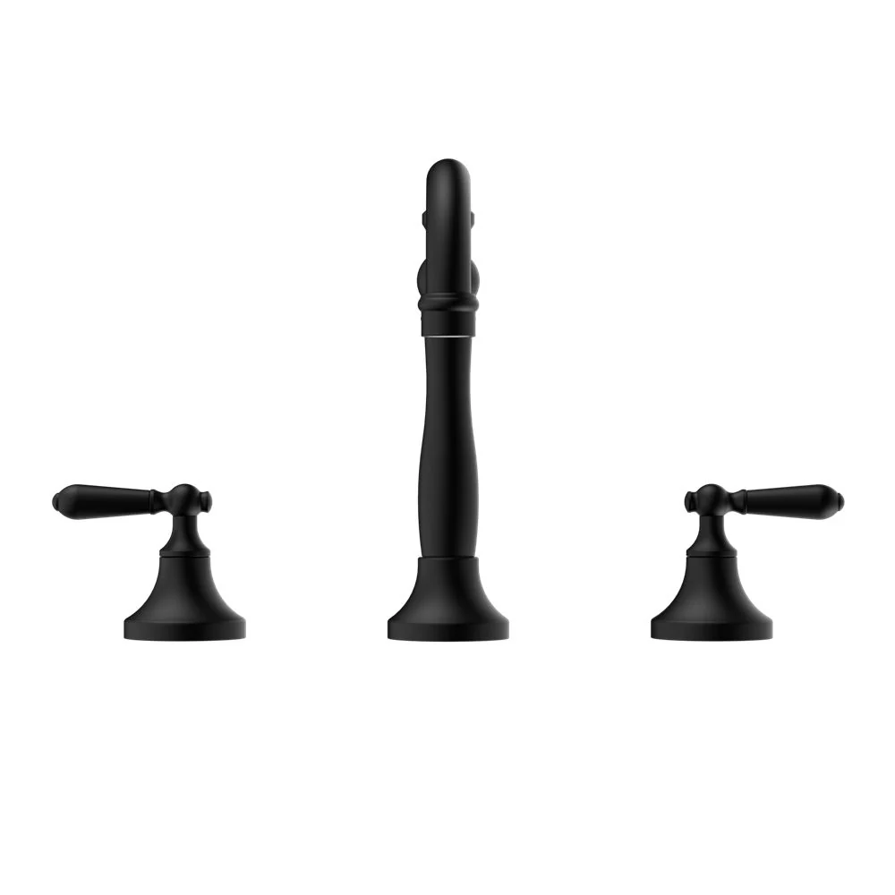 Nero York Basin Set With Metal Lever - Black Matte - Image 2