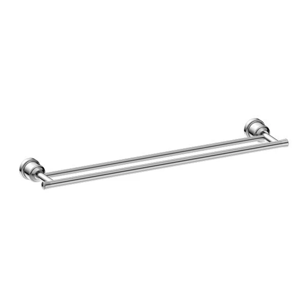 Nero York Double Towel Rail 600mm - Chrome