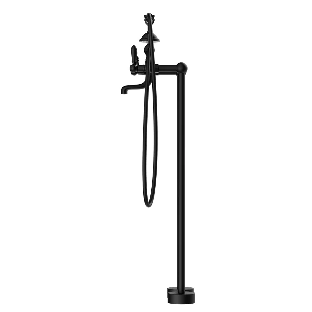 Nero York Freestanding Bath Set With Metal Hand Shower - Black Matte - Image 3
