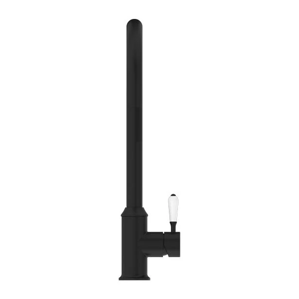 Nero York Pull Out Sink Mixer With Vegie Spray Function With White Porcelain Lever - Black Matte - Image 2