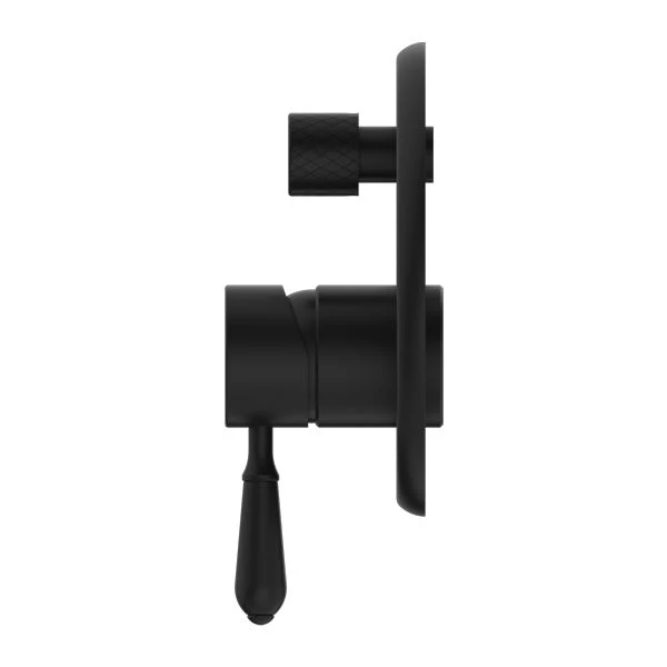 Nero York Shower Mixer With Diverter With Metal Lever - Black Matte - Image 3