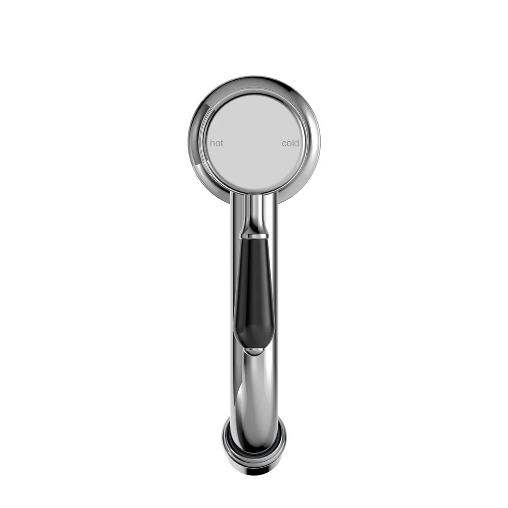 Nero York Straight Basin Mixer With Black Porcelain Lever - Chrome - Image 3