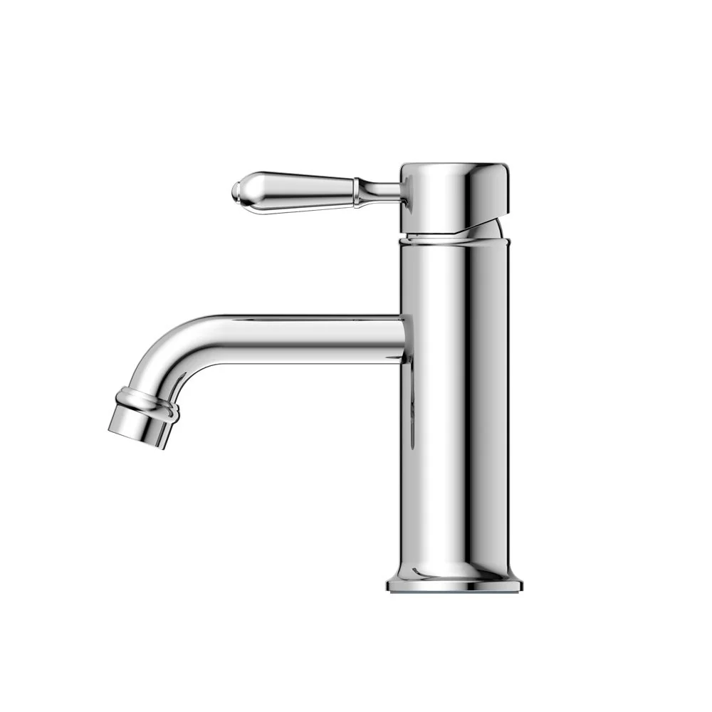 Nero York Straight Basin Mixer With Metal Lever - Chrome - Image 2