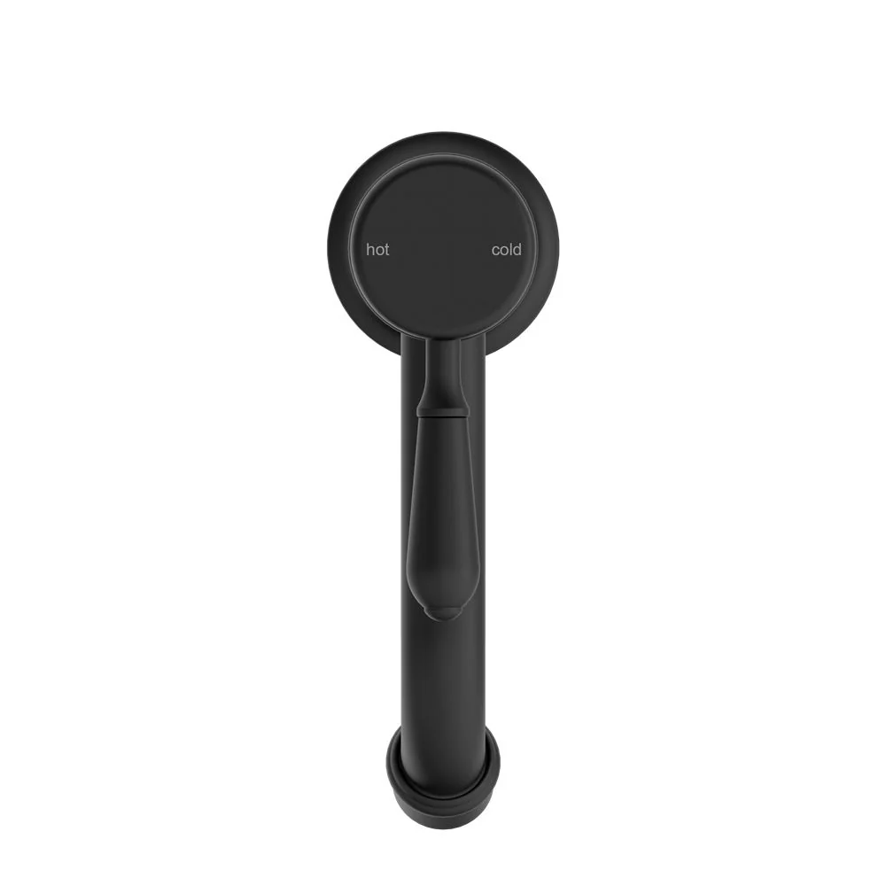 Nero York Straight Basin Mixer With Metal Lever - Black Matte - Image 3