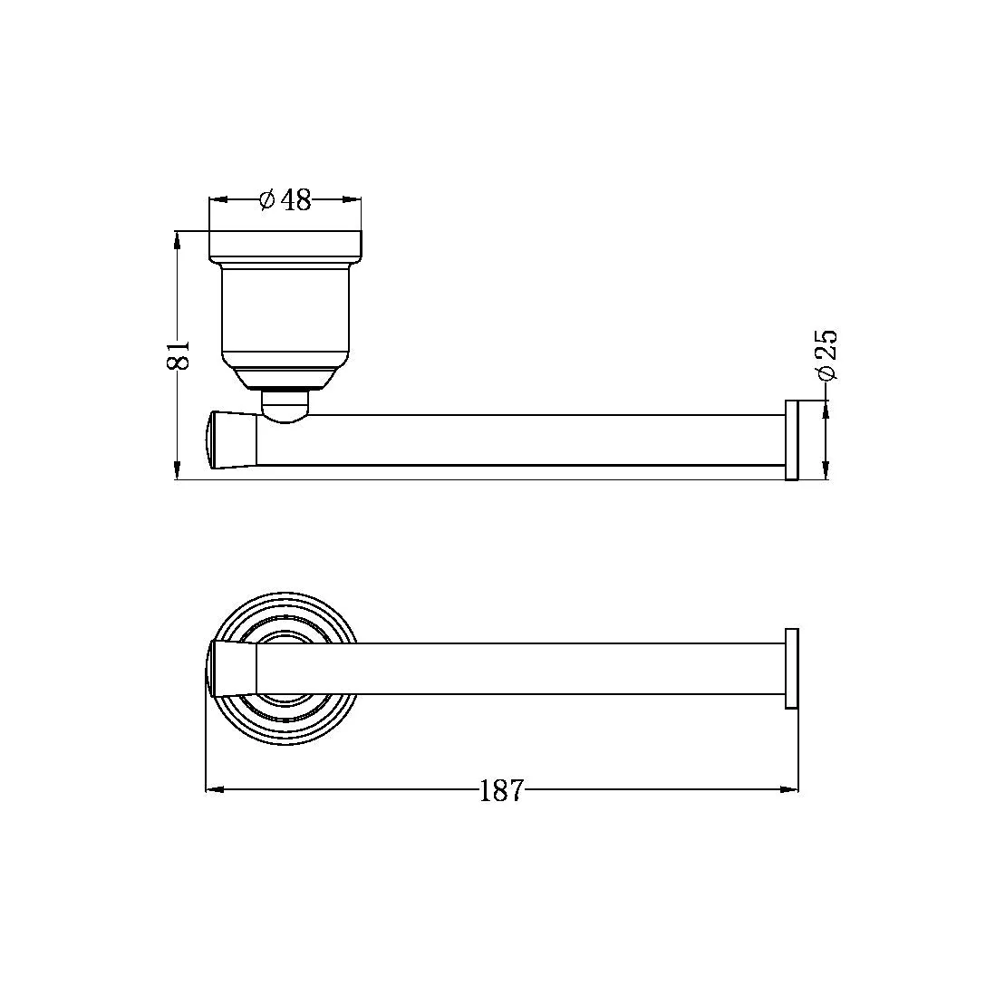 Nero York Toilet Roll Holder - Black Matte - Image 4
