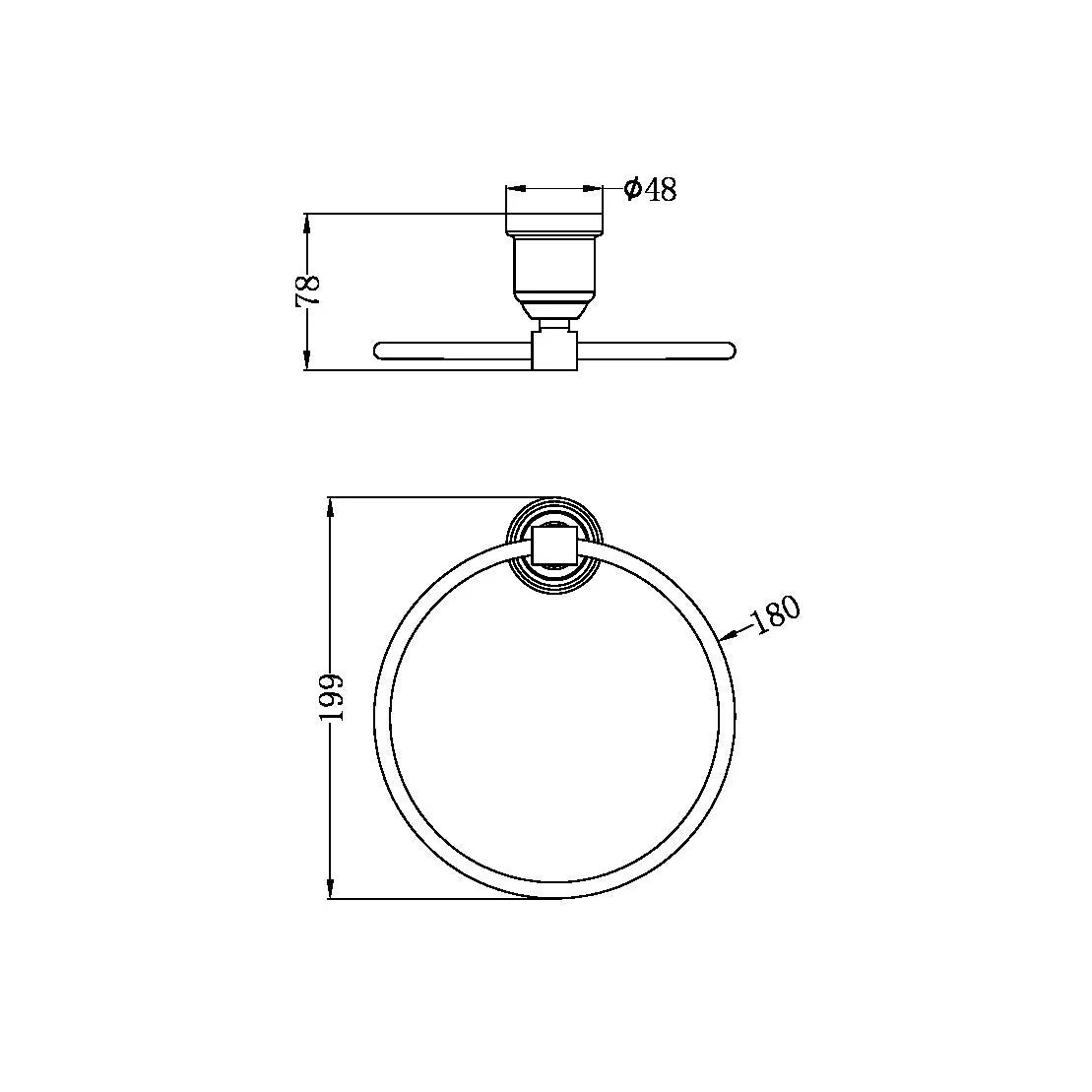 Nero York Towel Ring - Chrome - Image 4