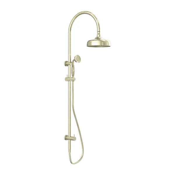 Nero York Twin Shower With Metal Hand Shower - Aged Brass