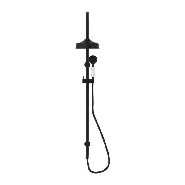 Nero York Twin Shower With White Porcelain Hand Shower - Black Matte - Image 2