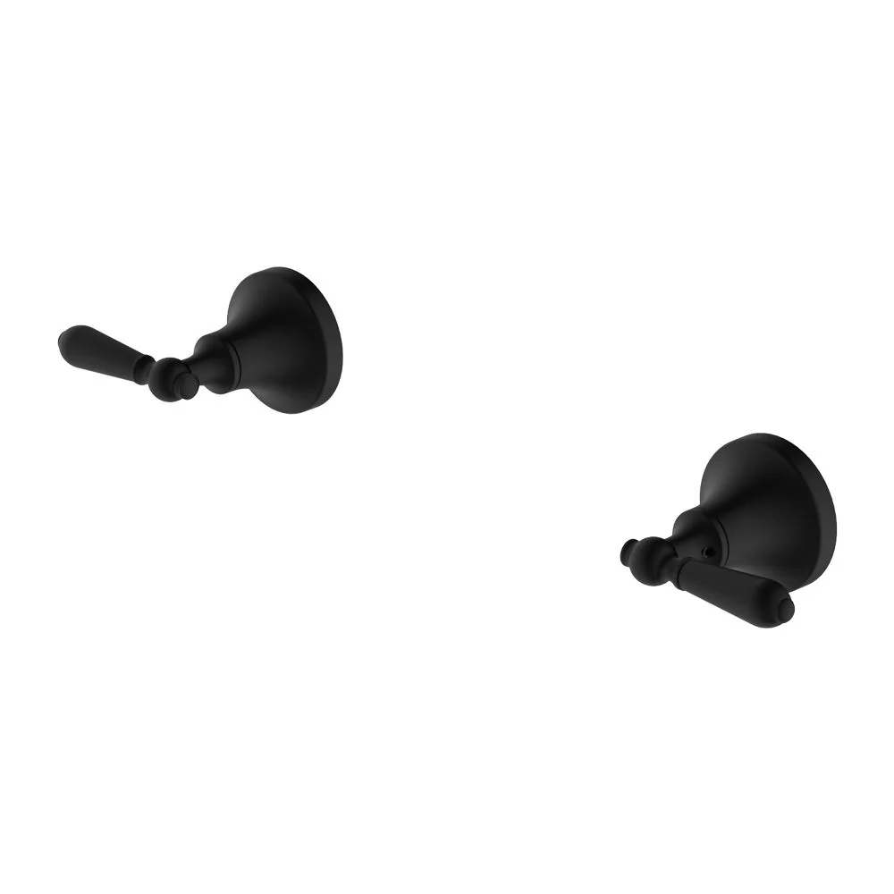 Nero York Wall Top Assemblies With Metal Lever - Black Matte