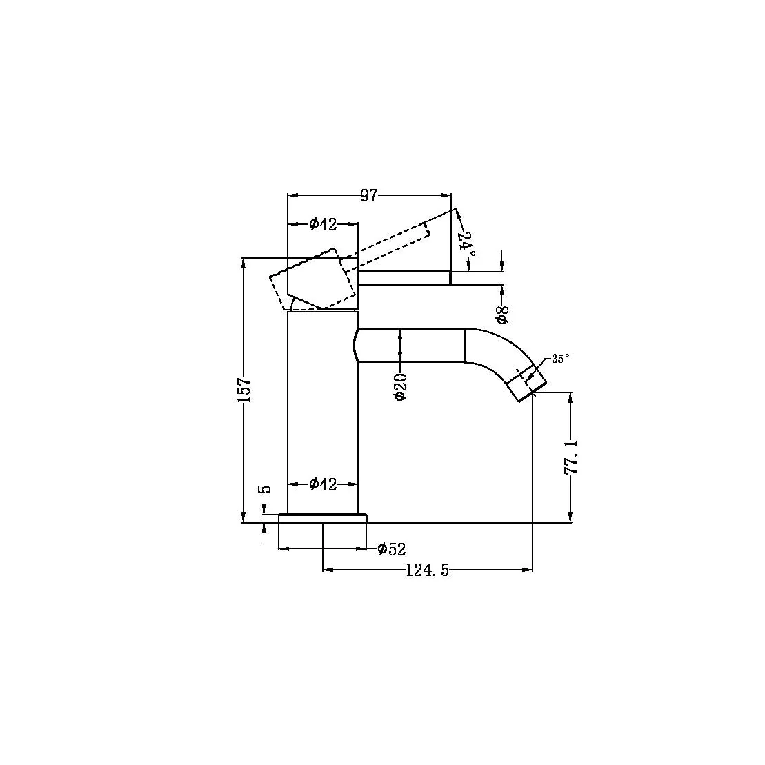 Nero Zen 316L Basin Mixer - Brushed Gold - Image 2
