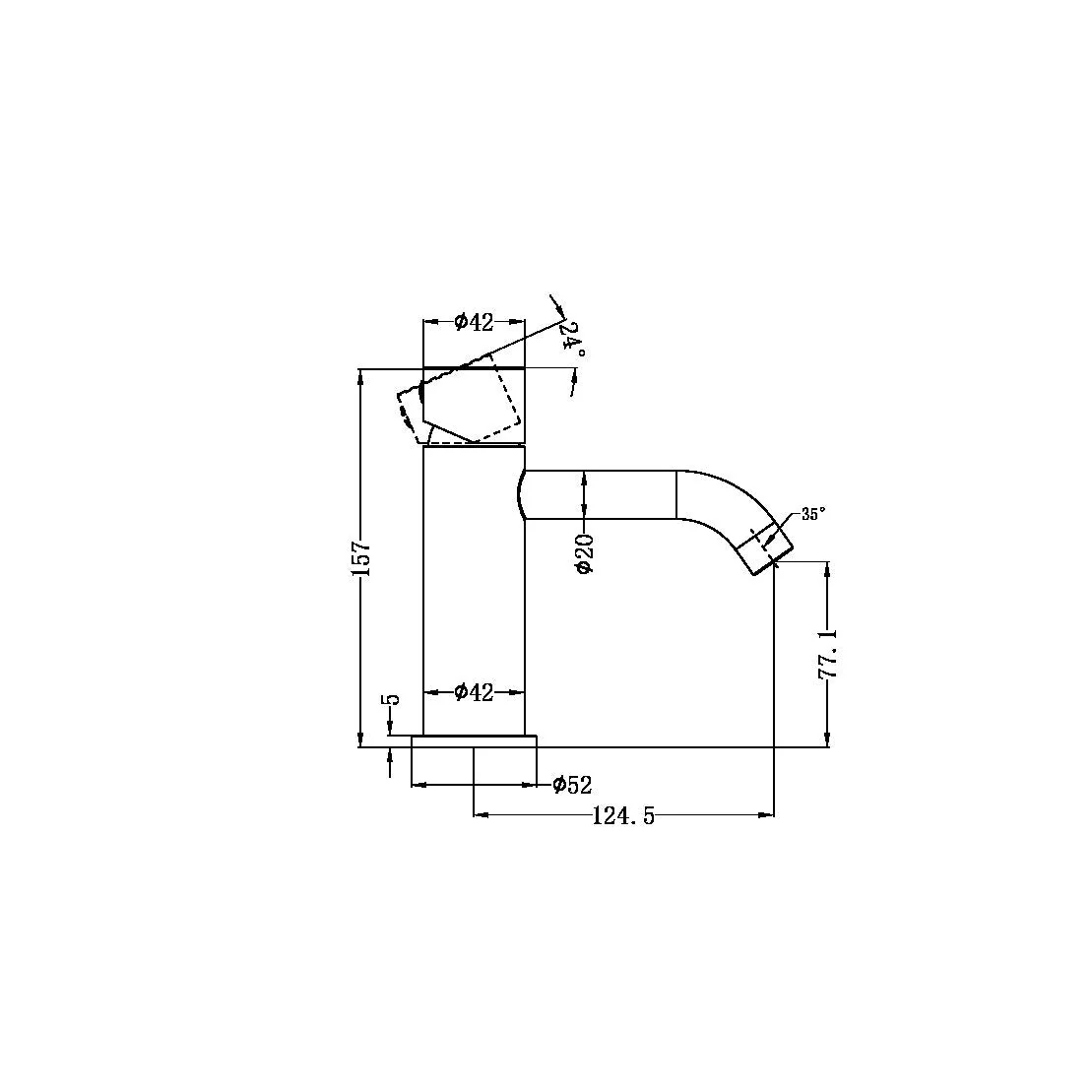 Nero Zen 316L Basin Mixer Handless - Graphite - Image 2