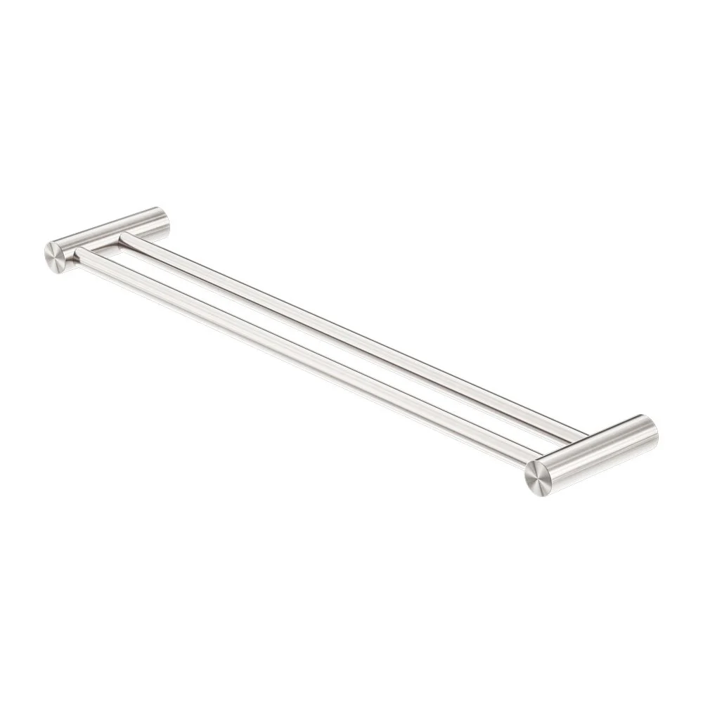 Nero Zen 316L Double Towel Rail - Brushed Nickel