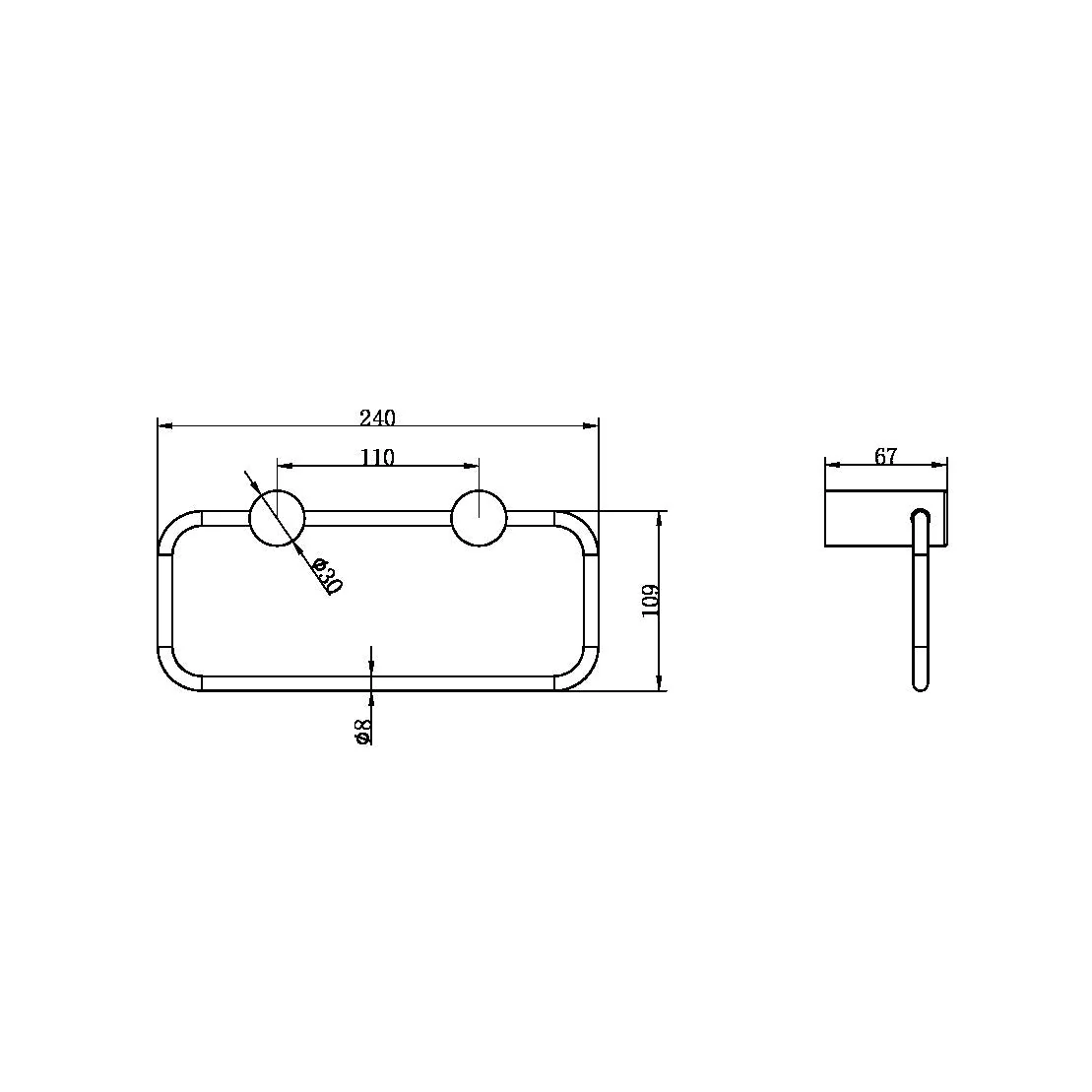 Nero Zen 316L Hand Towel Ring - Graphite - Image 2