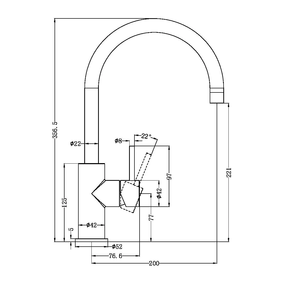 Nero Zen 316L Kitchen Mixer - Brushed Bronze - Image 2