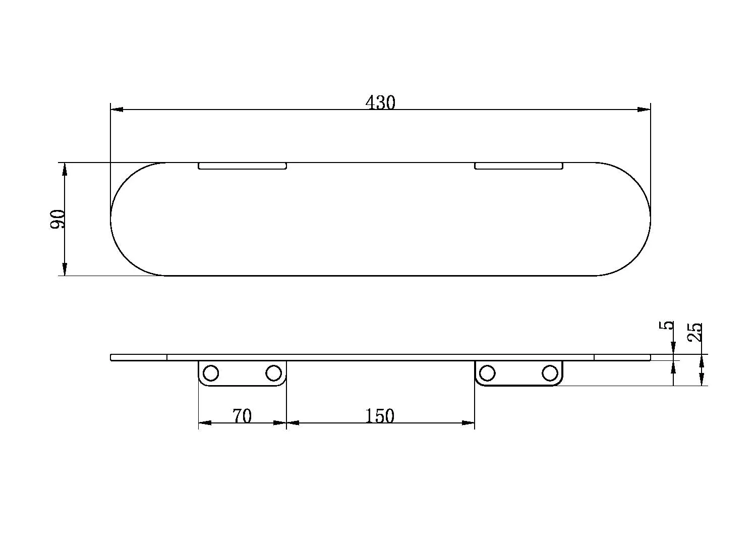 Nero Zen 316L Metal Shower Shelf - Graphite - Image 2